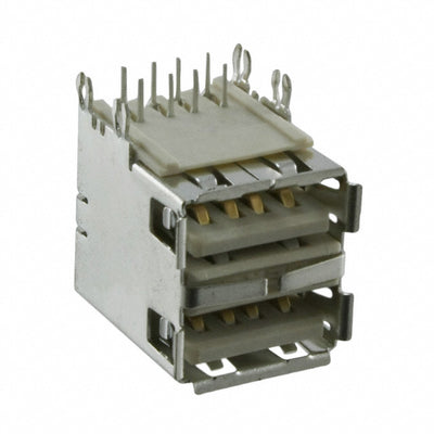 72309-8034BLF by Amphenol ICC (FCI) - CONNECTOR RECPT USB2.0 TYPEA STACK R/A