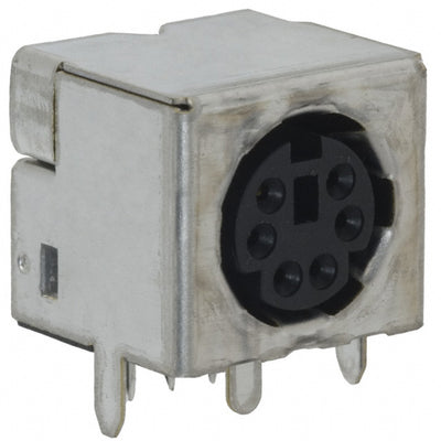 5749266-1 by TE Connectivity AMP Connectors - CONNECTOR RECPT FMALE MINI DIN 6P SLDR