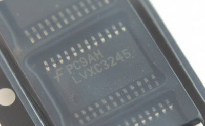 Close-up of a microchip with text on it