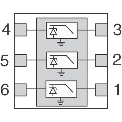 VEMI355A-HA3-GS08 by Vishay General Semiconductor - Diodes Division - FILTER RC(PI) 50 OHM/37PF SMD