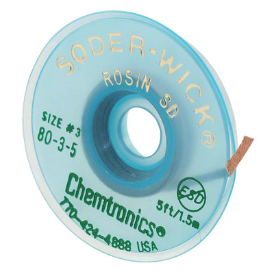 80-3-5 by Chemtronics - DESOLDER BRAID ROSIN 0.08"" 5