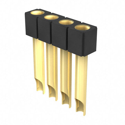 801-13-004-10-007000 by Mill-Max Manufacturing Corp. - CONNECTOR RECPT 4POS 0.1 GOLD PCB