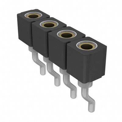 801-43-004-40-002000 by Mill-Max Manufacturing Corp. - CONNECTOR RECPT 4POS 0.1 GOLD SMD R/A