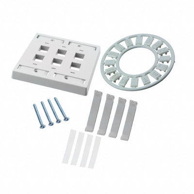 83936-1 by TE Connectivity AMP Connectors - FACEPLATE DBL GANG 6PORT ALMOND