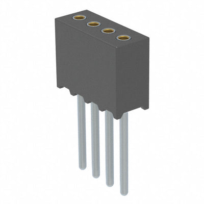 851-43-004-10-011000 by Mill-Max Manufacturing Corp. - CONNECTOR RECPT 4POS 0.05 GOLD PCB