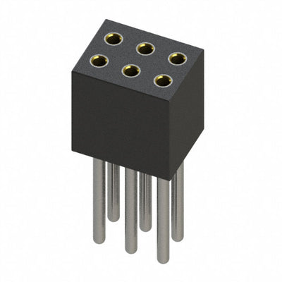 853-43-006-10-011000 by Mill-Max Manufacturing Corp. - CONNECTOR RECPT 6POS 0.05 GOLD PCB