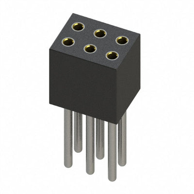 853-41-006-10-011000 by Mill-Max Manufacturing Corp. - CONNECTOR RECPT 6POS 0.05 GOLD PCB