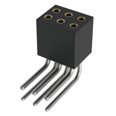 853-43-006-20-001000 by Mill-Max Manufacturing Corp. - CONNECTOR RECPT 6POS 0.05 GOLD PCB R/A