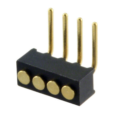856-10-004-20-001000 by Mill-Max Manufacturing Corp. - CONNECTOR SPRING TARGET 4POS R/A PCB