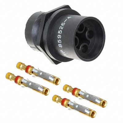 859526-4 by TE Connectivity Aerospace, Defense and Marine - CONNECTOR LGH RCPT 4POS CIRC PNL MNT