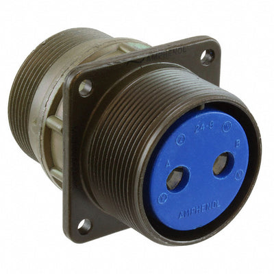 97-3100A-24-9S by Amphenol Industrial Operations - CONNECTOR RECPT FMALE 2P SILV SLDR CUP