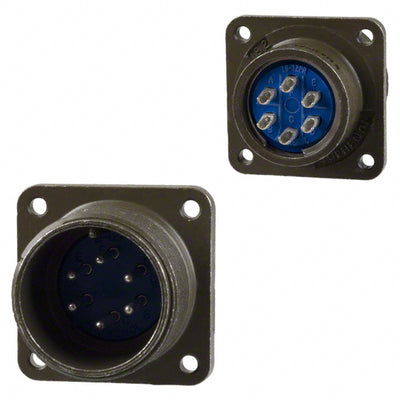 97-3102A-18-12P by Amphenol Industrial Operations - CONNECTOR RECPT MALE 6P SILV SLDR CUP