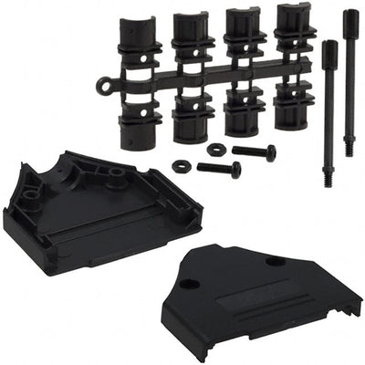 970-025-010-011 by NorComp Inc. - CONNECTOR BACKSHELL 25POS 180DEG BLK