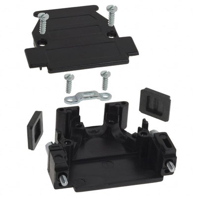975-025-010R011 by NorComp Inc. - CONNECTOR BACKSHELL 25P 45/180DEG BLK