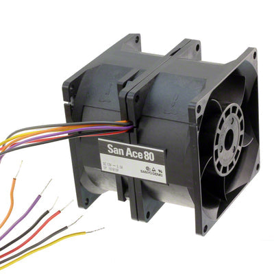 9CR0812H801 by Sanyo Denki America Inc. - FAN AXIAL DUAL 80X80MM 12VDC