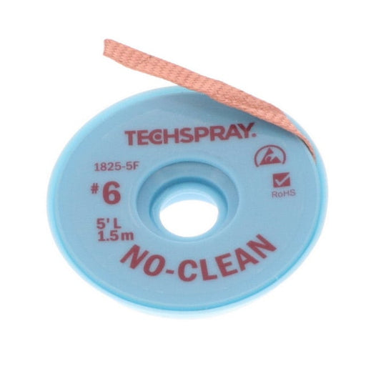 1825-5F by Techspray - DESOLDER BRAID NO-CLN 0.193"" 5