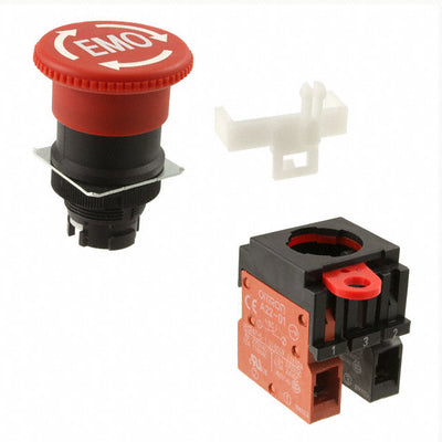 A22E-M-11-EMO by Omron Automation and Safety - PUSH SWITCH BUTTON DPST 10A 110V