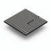 Black rectangular object on a white background
