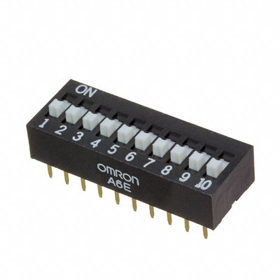 A6E-0104-N by Omron Electronics Inc-EMC Div - SWITCH SLIDE DIP SPST 25MA 24V