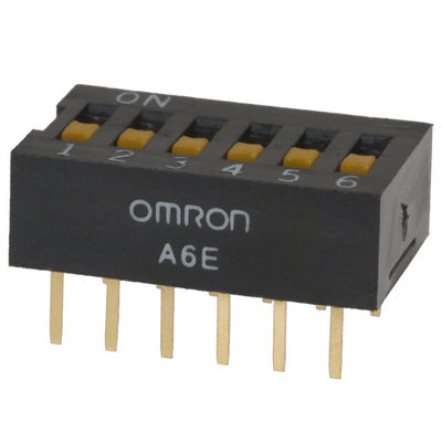 A6E-5104 by Omron Electronics Inc-EMC Div - SWITCH SLIDE DIP SPST 25MA 24V