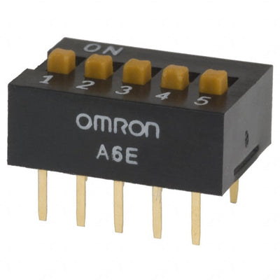 A6E-5104-N by Omron Electronics Inc-EMC Div - SWITCH SLIDE DIP SPST 25MA 24V