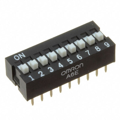 A6E-9104-N by Omron Electronics Inc-EMC Div - SWITCH SLIDE DIP SPST 25MA 24V