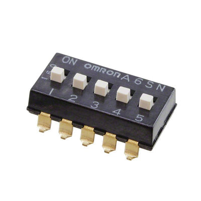 A6SN-5104-P by Omron Electronics Inc-EMC Div - SWITCH SLIDE DIP SPST 25MA 24V