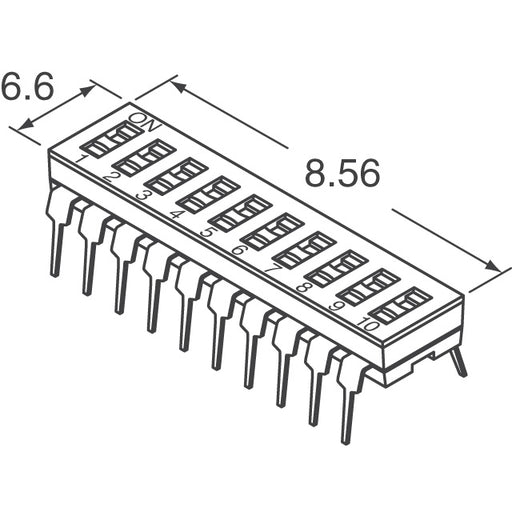 A6T-3104 by Omron Electronics Inc-EMC Div - SWITCH SLIDE DIP SPST 25MA 24V