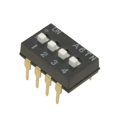 A6TN-4104 by Omron Electronics Inc-EMC Div - SWITCH SLIDE DIP SPST 25MA 24V