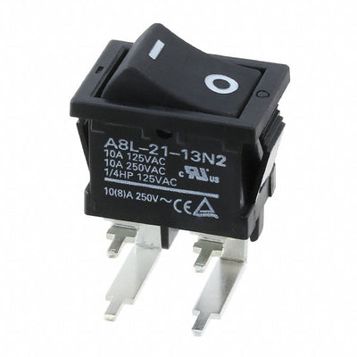A8L-21-13N2 by Omron Electronics Inc-EMC Div - ROCKER SWITCH DPST 10A 125V