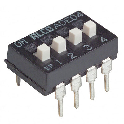 ADE04 by TE Connectivity ALCOSWITCH Switches - SWITCH SLIDE DIP SPST 100MA 24V