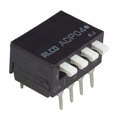 ADP04 by TE Connectivity ALCOSWITCH Switches - SWITCH PIANO DIP SPST 25MA 24V