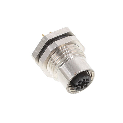 ALBKF12-RMBR4-S0 by Altech Corporation - BULKHEAD CONN. M12 REAR MT. 4-PO