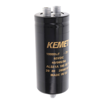 ALS31A103DE063 by KEMET - ALUMIN CAP 10000UF 20% 63V SCREW