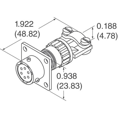 MS3110F8-2SX by Amphenol Industrial Operations - CONNECTOR RECPT FMALE 2P GOLD SLDR CUP