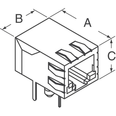 SI-50080 by Bel Fuse Inc. - CONNECTOR JACK 1PORT 1000 BASE-T PCB