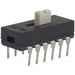 1-1825010-4 by TE Connectivity ALCOSWITCH Switches - SWITCH SLIDE 4PDT 0.4VA 20V