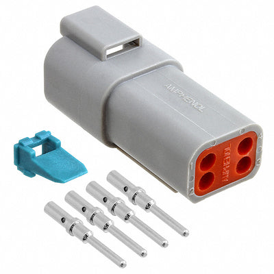 AT04-4P-KIT01 by Amphenol Sine Systems Corp - CONNECTOR PLUG 4POS CRIMP 16-18AWG