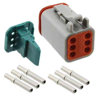 AT06-6S-KIT01 by Amphenol Sine Systems Corp - CONNECTOR PLUG 6POS CRIMP 16-18AWG