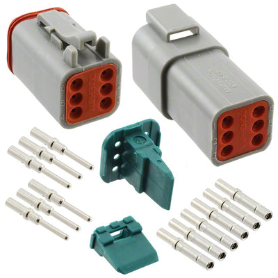 AT6PS-CKIT by Amphenol Sine Systems Corp - CONNECTOR PLUG&RCPT 6P CRIMP 16-18AWG