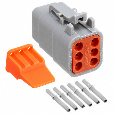 ATM06-6S-KIT01 by Amphenol Sine Systems Corp - CONNECTOR PLUG 6POS CRIMP 16-22AWG
