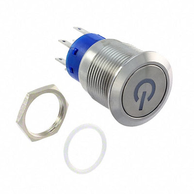 AV1910P512Q04 by TE Connectivity ALCOSWITCH Switches - PUSH SWITCH BUTTON SPDT 3A 250V