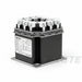 A square black electrical transformer or relay component with a white label on the front and metal terminal posts on top, shown on a plain white background.