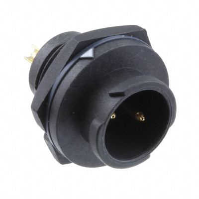 BB-02RMMS-QC8001 by Amphenol LTW - CONNECTOR RECPT MALE 2P GOLD SLDR CUP