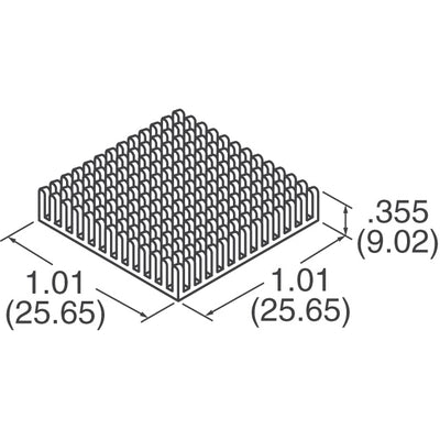 BDN10-3CB/A01 by CTS Thermal Management Products - HEATSINK CPU W/ADHESIVE 1.01""SQ