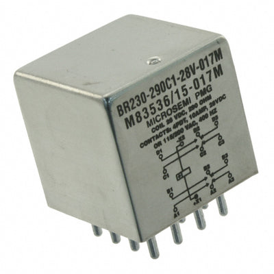 BR230-290C1-28V-017M by Microsemi Corporation - RELAY GEN PURPOSE 4PDT 10A 28V
