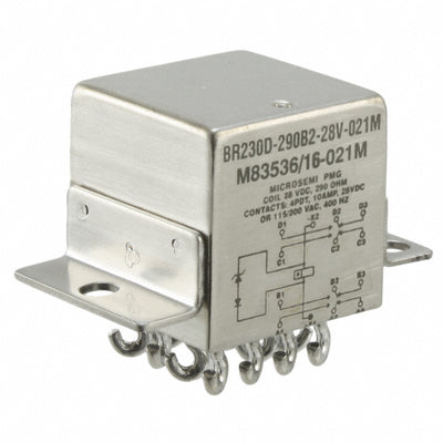 BR230D-290B2-28V-021M by Microsemi Corporation - RELAY GEN PURPOSE 4PDT 10A 28V