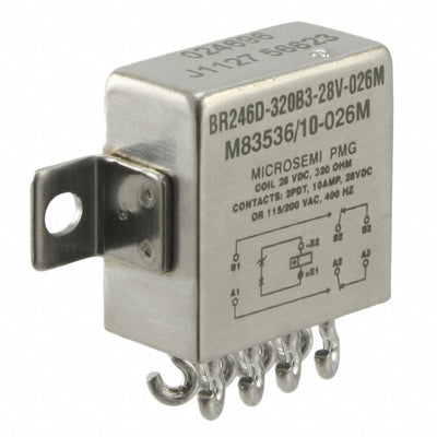 BR246D-320B3-28V-026M by Microsemi Corporation - RELAY GEN PURPOSE DPDT 10A 28V