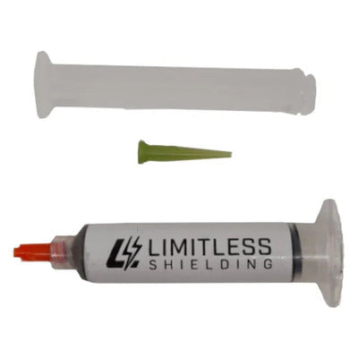 Limitless Shielding syringe with a cone-shaped object on a white background