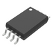 Black integrated circuit with silver leads on a white background